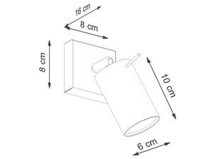Miniaturka 6 - Rysunek techniczny kinkieta ściennego z podanymi wymiarami w centymetrach