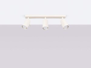 Miniaturka 1 - Plafon trójpunktowy biały z regulowanymi reflektorami na szarym tle