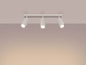 Miniaturka 2 - Plafon trójpunktowy biały świecący ciepłym światłem