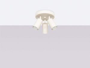 Miniaturka 1 - Plafon trójpunktowy biały z okrągłą podstawą na szarym tle