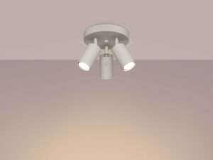 Miniaturka 2 - Plafon trójpunktowy biały świecący ciepłym światłem