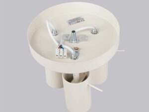 Miniaturka 6 - Wnętrze okrągłej podstawy plafonu trójpunktowego z okablowaniem