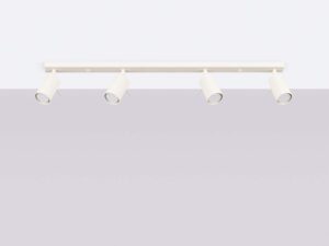 Miniaturka 1 - Plafon czteropunktowy biały z regulowanymi reflektorami na szarym tle