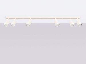 Miniaturka 1 - Plafon sześciopunktowy biały z regulowanymi reflektorami na szarym tle