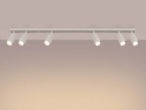 Miniaturka 2 - Plafon sześciopunktowy biały świecący ciepłym światłem