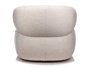 Miniaturka 3 - Fotel kremowy boucle zaokrąglony nowoczesny tył