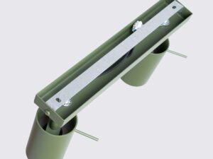 Miniaturka 3 - Wnętrze oliwkowej listwy montażowej plafonu dwupunktowego z okablowaniem