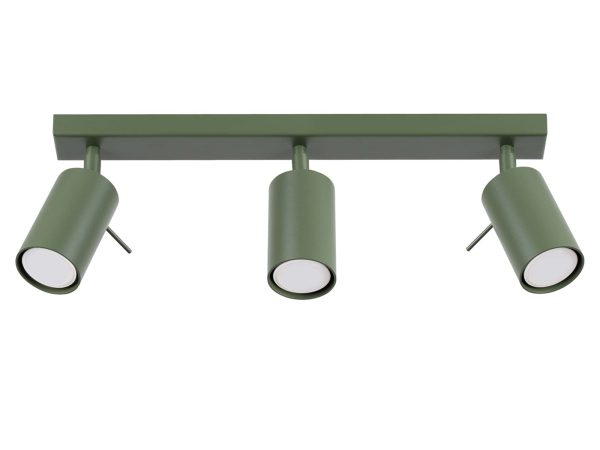 Plafon RINTO 3L zielony oliwkowy