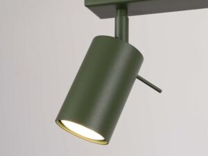 Miniaturka 5 - Metalowy reflektor sufitowy oliwkowy z ciepłym światłem LED