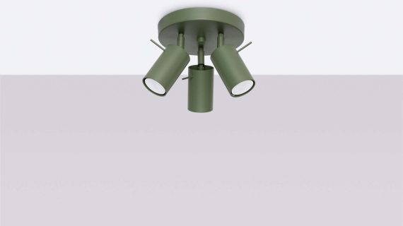 Miniaturka 1 - Plafon RINTO 3P zielony oliwkowy