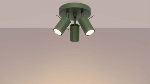 Miniaturka 2 - Plafon RINTO 3P zielony oliwkowy