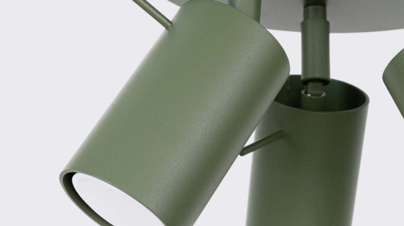 Miniaturka 6 - Plafon RINTO 3P zielony oliwkowy