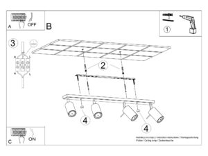 Miniaturka 9 - Instrukcja montażu plafonu sufitowego czteropunktowego z listwą