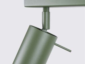 Miniaturka 7 - Detal przegubowego mocowania oliwkowego reflektora plafonu czteropunktowego zbliżenie