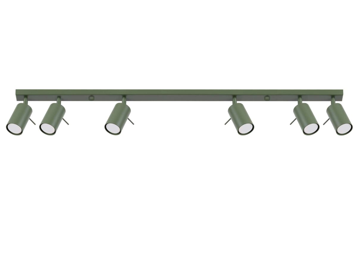 Plafon RINTO 6L zielony oliwkowy