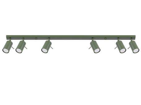 Plafon RINTO 6L zielony oliwkowy