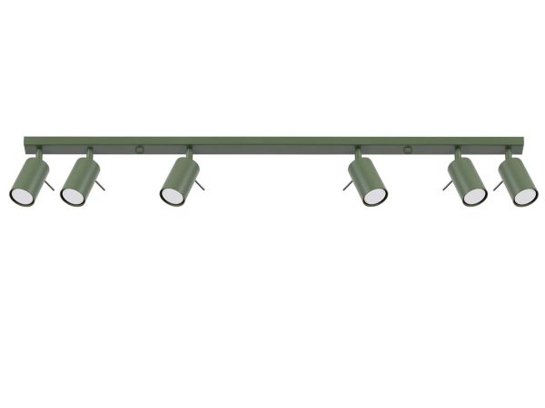 Plafon RINTO 6L zielony oliwkowy