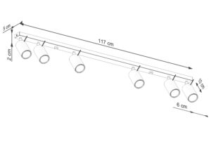 Miniaturka 8 - Detal przegubowego mocowania oliwkowego reflektora plafonu sześciopunktowego zbliżenie