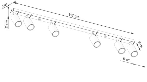 Miniaturka 8 - Plafon RINTO 6L zielony oliwkowy