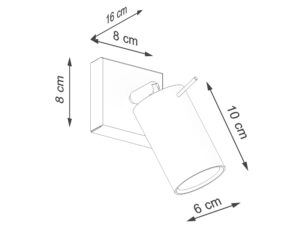 Miniaturka 6 - Schemat wymiarów kinkietu ściennego z podanymi centymetrami
