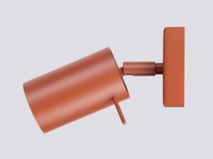 Miniaturka 2 - Profil kinkietu ściennego w odcieniu terakoty z cylindrycznym kloszem