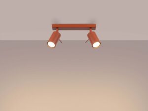 Miniaturka 2 - Plafon dwupunktowy ceglasty z cylindrycznymi reflektorami świecący ciepłym światłem