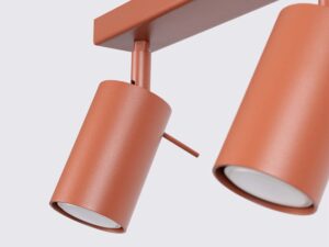 Miniaturka 6 - Detal dwóch cylindrycznych reflektorów plafonu ceglastego z przegubami zbliżenie