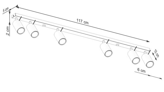 Miniaturka 8 - Plafon RINTO 6L ochra czerwona