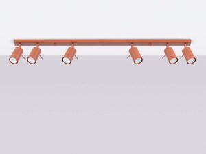 Miniaturka 1 - Sześciopunktowy plafon ceglasty z cylindrycznymi reflektorami w aranżacji sufitu
