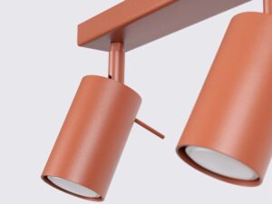 Miniaturka 6 - Detal dwóch cylindrycznych reflektorów plafonu sześciopunktowego ceglastego z przegubami