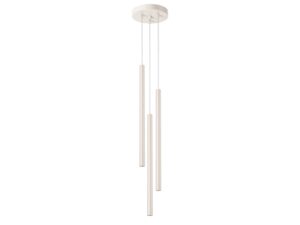 Miniaturka 10 - Lampa wisząca trójpunktowa biała z cienkimi tubami na białym tle