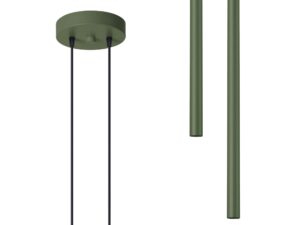 Miniaturka 1 - Zielona lampa wisząca dwupunktowa z cylindrycznymi tubami na szarym tle