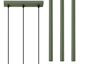 Miniaturka 1 - Lampa wisząca trójpunktowa zielona z cylindrycznymi tubami na białym tle
