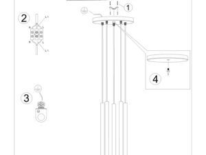 Miniaturka 6 - Instrukcja montażu lampy wiszącej pięciopunktowej z cylindrycznymi tubami