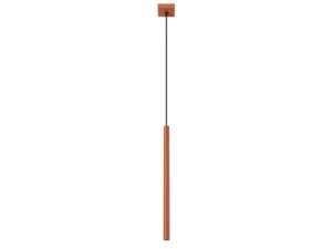 Miniaturka 11 - Lampa wisząca jednopunktowa ceglasta z cylindryczną tubą na białym tle