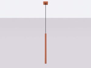 Miniaturka 2 - Ceglasta lampa wisząca jednopunktowa z cylindryczną tubą na szarym tle