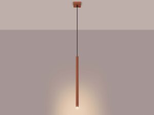 Miniaturka 3 - Lampa wisząca jednopunktowa ceglasta ze świecącą tubą ciepłe światło