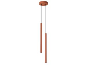 Miniaturka 10 - Lampa wisząca dwupunktowa ceglasta z cylindrycznymi tubami na białym tle