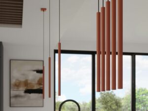 Miniaturka 9 - Lampy wiszące cylindryczne ceglaste w aranżacji wnętrza przy oknie zbliżenie