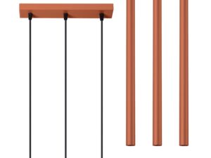 Miniaturka 1 - Lampa wisząca trójpunktowa ceglasta z prostokątną listwą zbliżenie