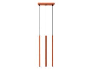Miniaturka 10 - Lampa wisząca trójpunktowa ceglasta z prostokątną podstawą na białym tle