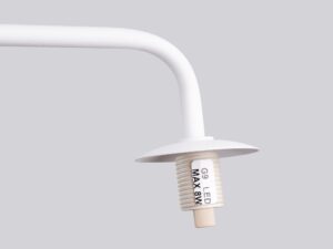 Miniaturka 1 - Biała okrągła podstawa kinkietu z wyjściem ramienia zbliżenie