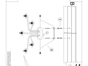 Miniaturka 8 - Instrukcja montażu lampy sufitowej pięcioramiennej białej z kulami