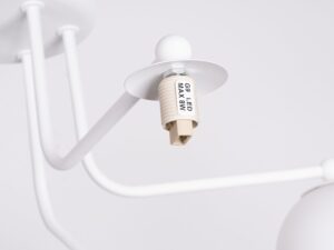 Miniaturka 6 - Gniazdo G9 lampy sufitowej pięcioramiennej białej z oznaczeniem LED MAX 8W