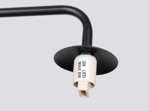 Miniaturka 4 - Gniazdo G9 kinkietu czarnego z oznaczeniem LED MAX 8W zbliżenie