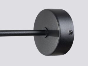 Miniaturka 7 - Czarna okrągła podstawa kinkietu z wyjściem ramienia zbliżenie