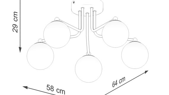 Miniaturka 8 - Żyrandol ASTROL 5 czarny