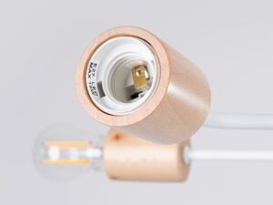 Miniaturka 5 - Wnętrze drewnianej oprawki lampy sufitowej z gniazdem E27