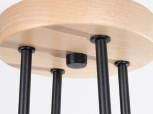 Miniaturka 7 - Detal mocowania ramion do drewnianej podsufitki lampy sufitowej