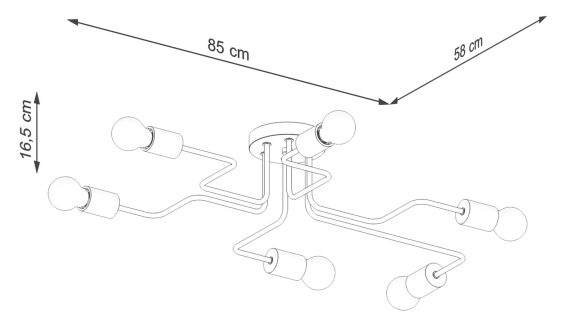 Miniaturka 6 - Żyrandol TIMBRA 6 czarny